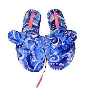 Lilly Pulitzer Shoreline Costal Blue Slipper- NWOT